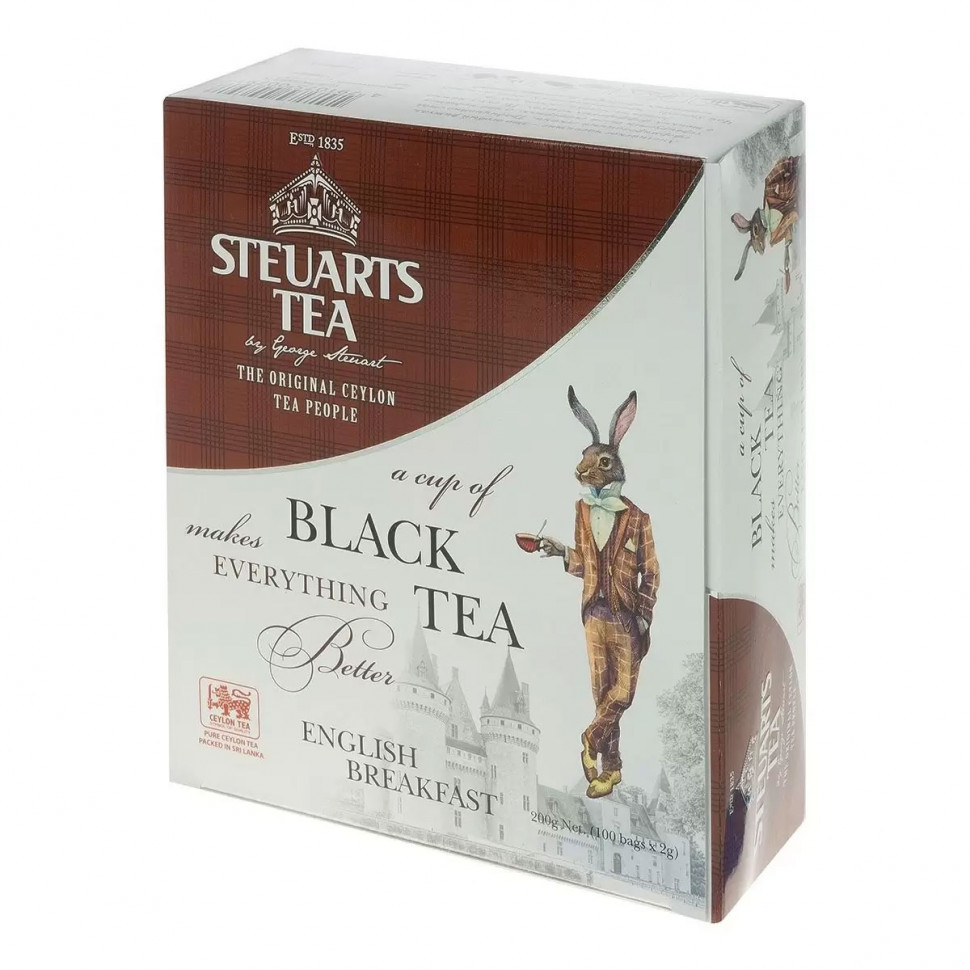 Чай STEUARTS TEA ENGLISH BREAKFAST черный 100 пак