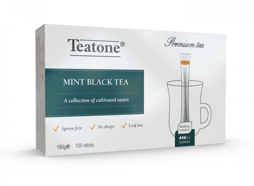 Чай Teatone Чёрный Мята (100 стиков*1,8 г)